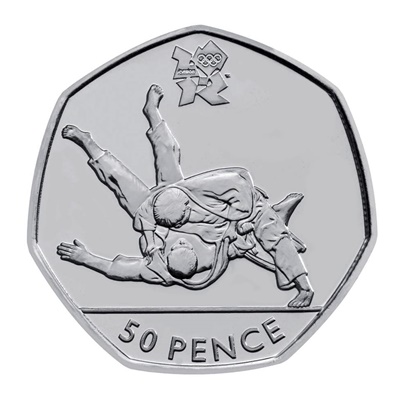 2011 Silver 50p - London 2012 Sports Collection - JUDO
